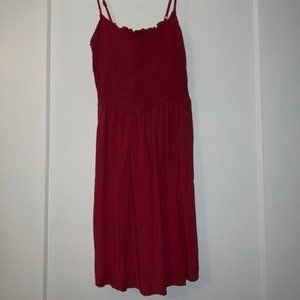 Red spaghetti strap dress